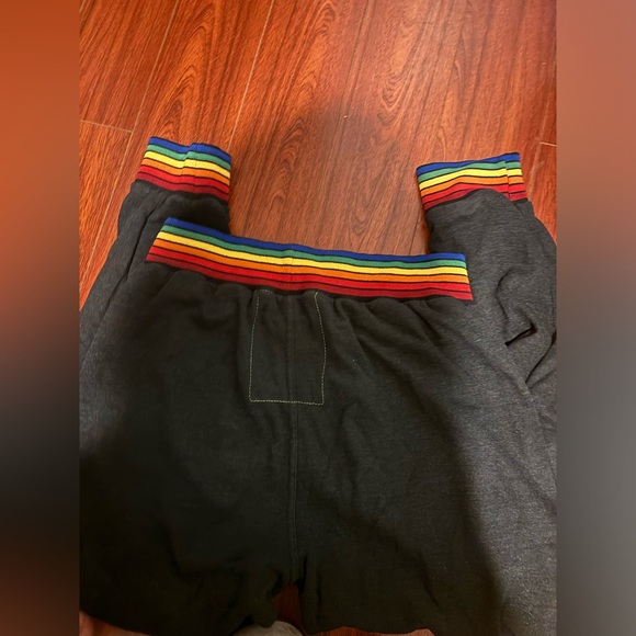 Aviator Nation Rainbow Rib Sweatpants (XL, black/charcoal) VGUC - Picture 2 of 4